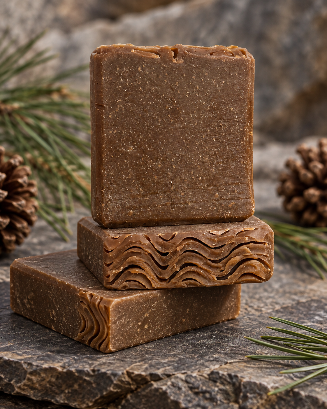 Miller's Blend Exfoliating Pine Tar Soap product photo 2 by Backyard Bougie